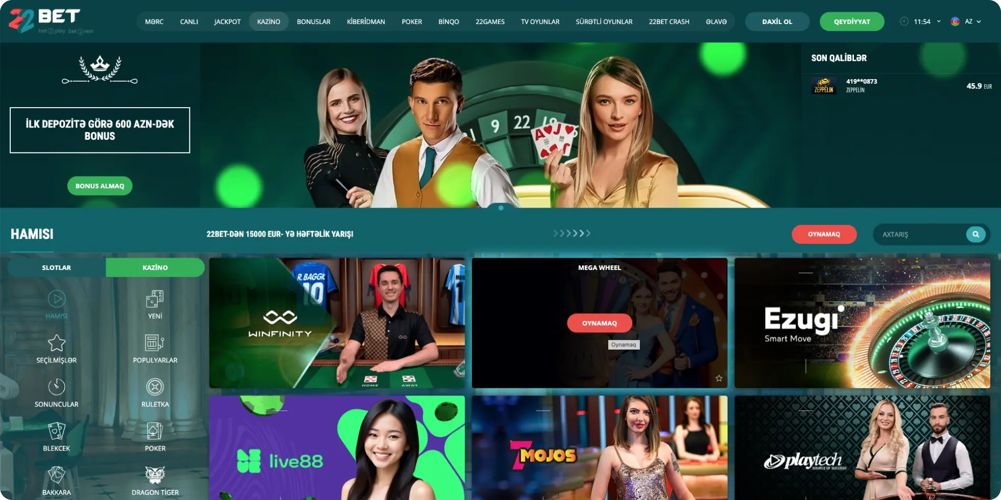 22Bet idman kitabı